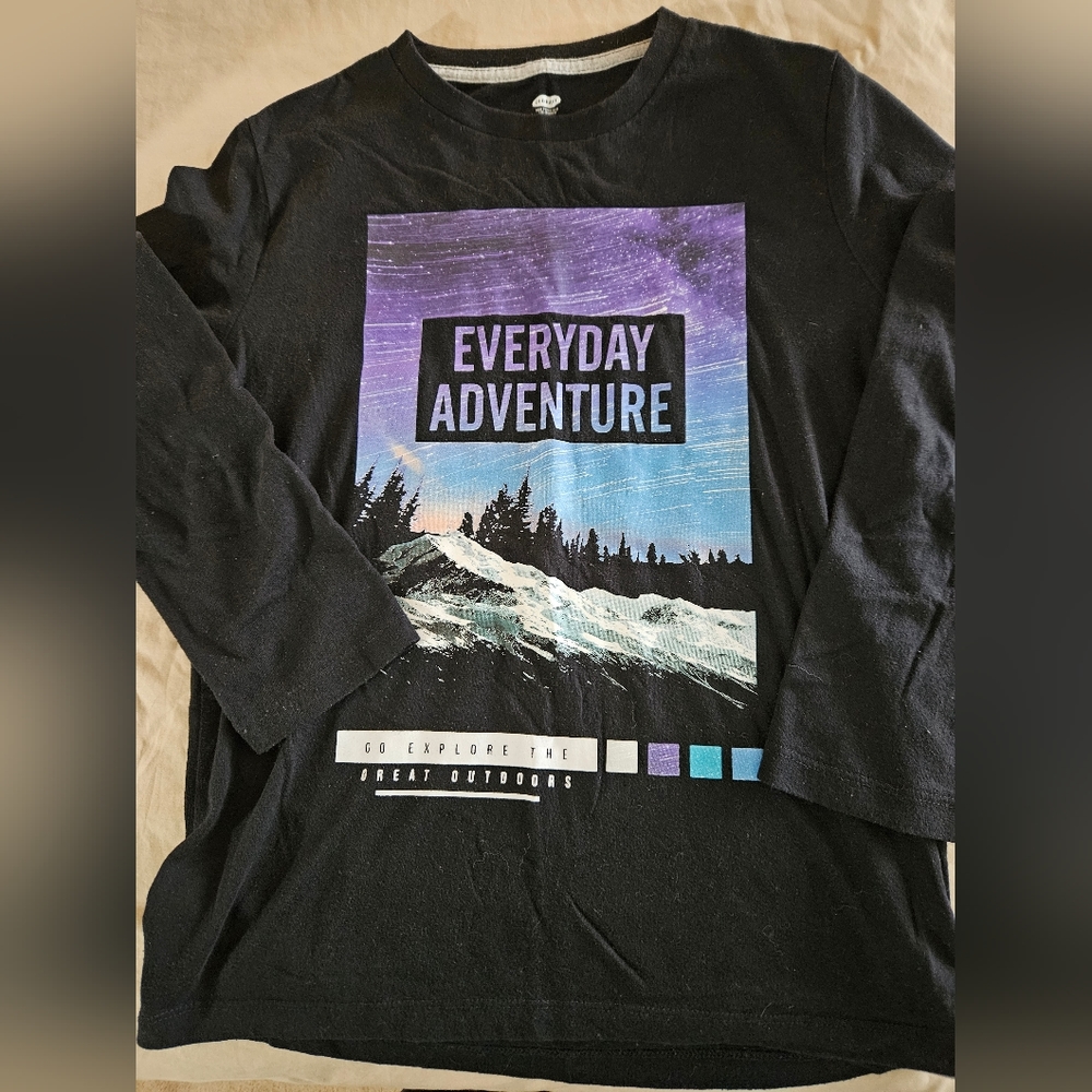Old Navy Boys L 10-12 Everyday Adventure long sleeve black tshirt